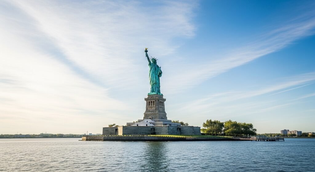 The Statue of Liberty and Ellis Island