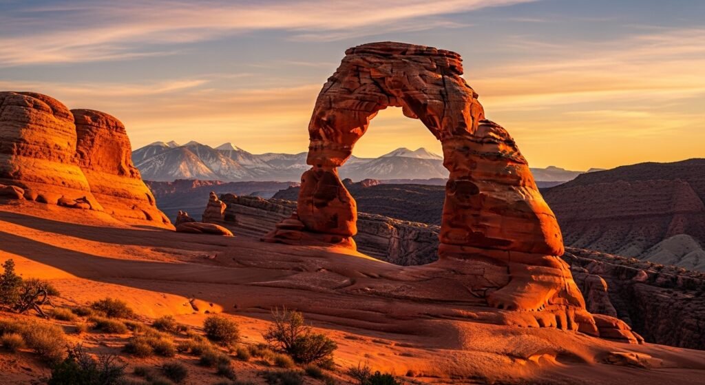 The World-Famous Delicate Arch at Sunset
