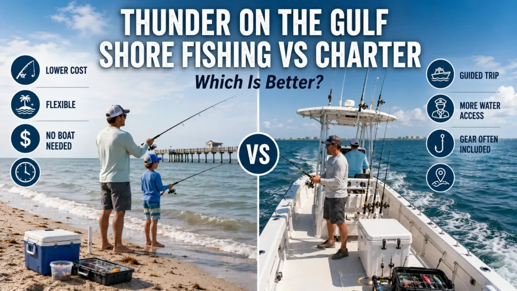 Thunder on the Gulf Shore Fishing vs Charter